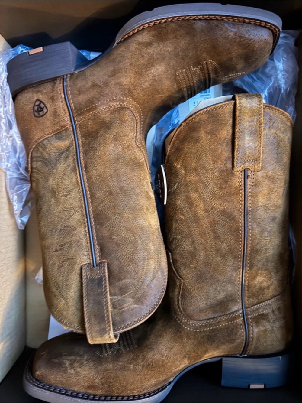 Ariat Brown Suede Cowboy Boots